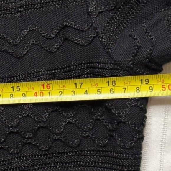 Vintage Missoni Black Zig Zag Chevron Open Front Cardigan Sweater Size 6 - Picture 6 of 15